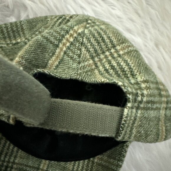 Alternative Apparel adjustable hat cap 78% wool green plaid brimmed - Picture 5 of 9